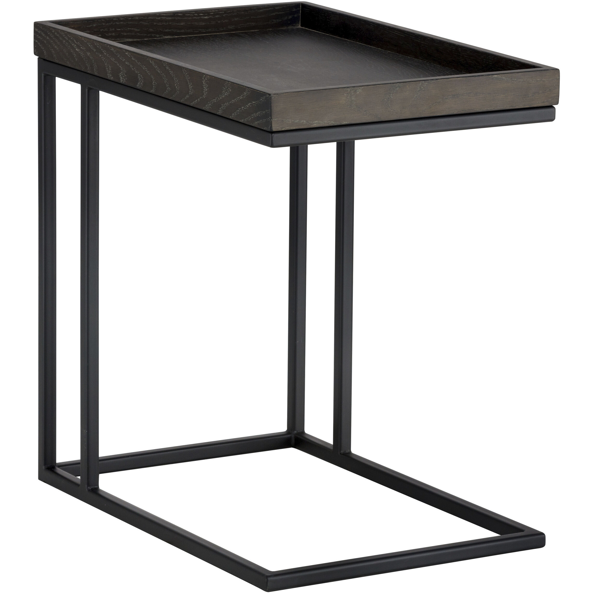 Arden 23.5 X 23.5 inch Black / Charcoal Grey Side Table, C-Shaped